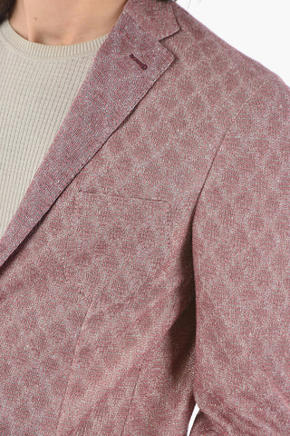 Cotton and flax side vents notch lapel SPORTSWEAR 2-button blazer