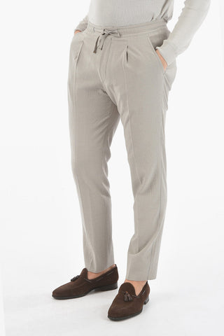 Virgn Wool and Silk ACADEMY pants with Drawstring Waist