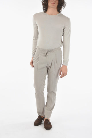 Virgn Wool and Silk ACADEMY pants with Drawstring Waist