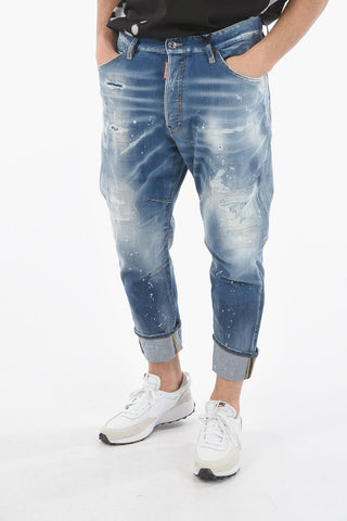 Jeans COMBAT in Denim Stretch ad Orlo con Risvolto 17cm