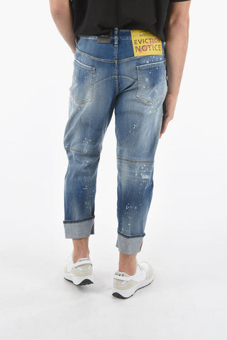 Jeans COMBAT in Denim Stretch ad Orlo con Risvolto 17cm