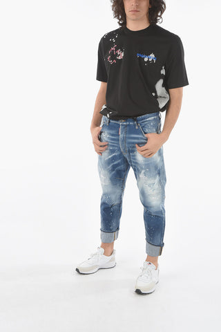 Jeans COMBAT in Denim Stretch ad Orlo con Risvolto 17cm