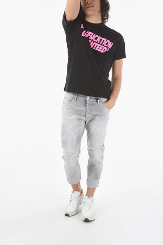 T-Shirt CIGARETTE FIT Stampata