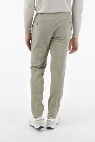 check silk and virgin wool ACADEMY  Single Pleated trousers