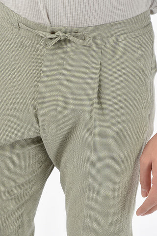 check silk and virgin wool ACADEMY  Single Pleated trousers