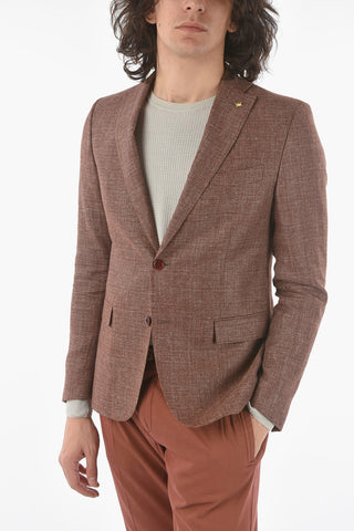 CC COLLECTION flax and virgin wool side vents notch lapel RESET 2-button blazer