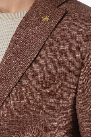 CC COLLECTION flax and virgin wool side vents notch lapel RESET 2-button blazer
