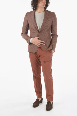 CC COLLECTION flax and virgin wool side vents notch lapel RESET 2-button blazer