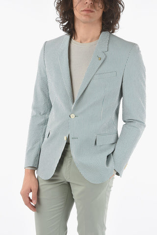 CC COLLECTION awning striped center vent notch lapel RESET 2-button blazer