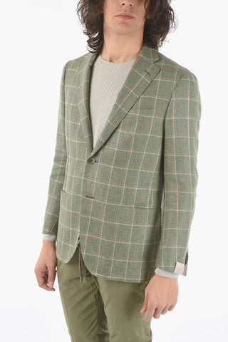 giacca a 2 bottoni LEADER SOFT a quadri windowpane due spacchi revers classico