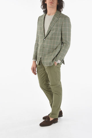 giacca a 2 bottoni LEADER SOFT a quadri windowpane due spacchi revers classico