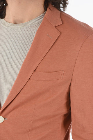 giacca a 2 bottoni in seta e in cashmere due spacchi e tasca a toppa