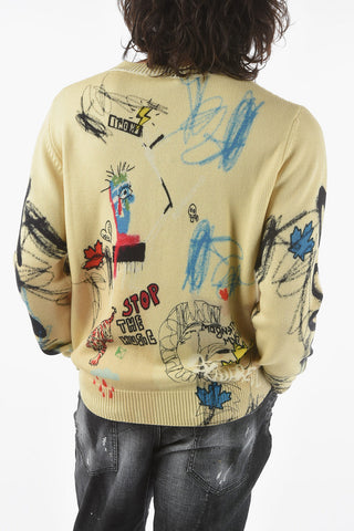 All-Over Printed Virgin Wool Crew-Neck Sweater