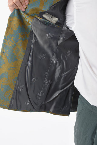 CC COLLECTION floral-print Velour REWARD CERIMONIA peak lapel 2-button blazer