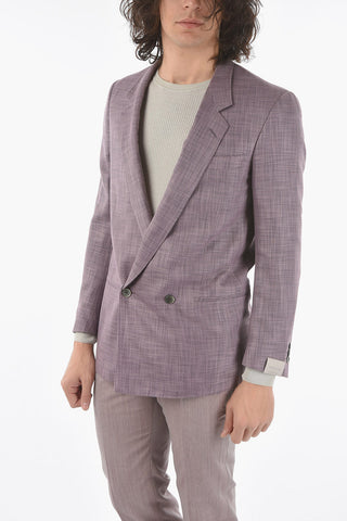 no vent jetted pocket VOGUE double-breasted blazer