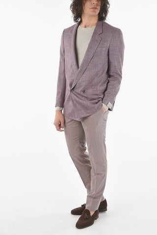 no vent jetted pocket VOGUE double-breasted blazer