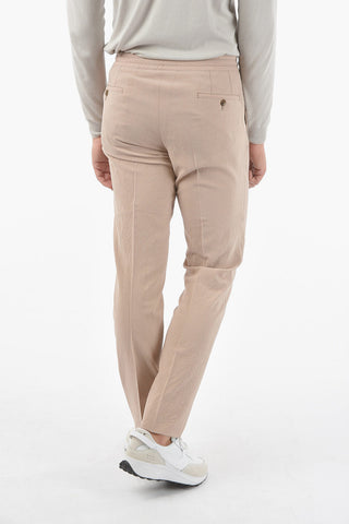 check silk and virgin wool ACADEMY flap pocket Single Pleated trousers