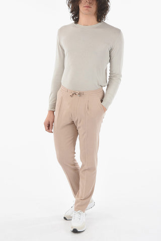 check silk and virgin wool ACADEMY flap pocket Single Pleated trousers