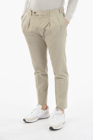 Pantaloni LEADER a Doppia Pince in Cotone e Cashmere