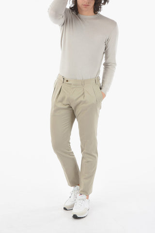 Pantaloni LEADER a Doppia Pince in Cotone e Cashmere