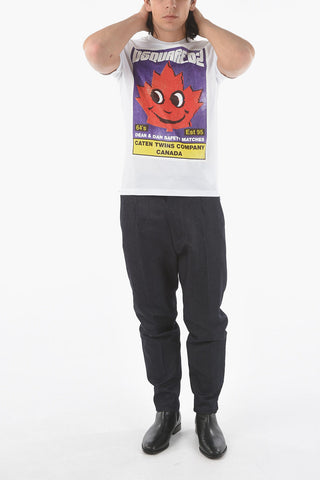 Maxi Printed on The Front IBRA FIT Crew-Neck T-Shirt