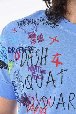 Crew-Neck TWISTED IBRA FI T-Shirt With Side Print