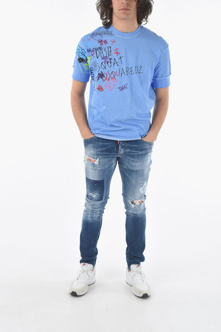 Crew-Neck TWISTED IBRA FI T-Shirt With Side Print