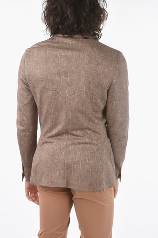 ID Cotton and Linen Unlined Blazer with Patch Pockets