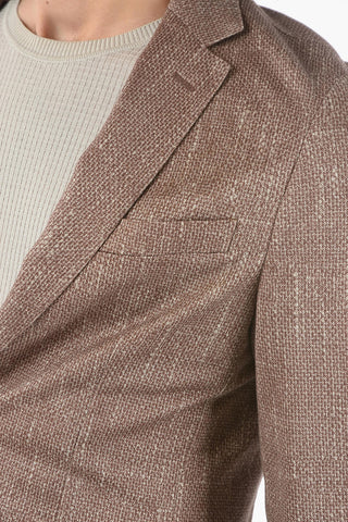 ID Cotton and Linen Unlined Blazer with Patch Pockets