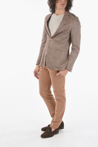 ID Cotton and Linen Unlined Blazer with Patch Pockets