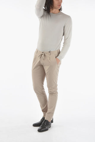 CC COLLECTION Stretch Cotton Single-Pleat Pants
