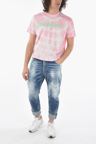 Tie Dye Effect BOX FIT Crew-Neck T-Shirt