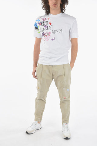 Crew-Neck TWISTED IBRA FI T-Shirt With Side Print