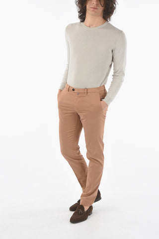 Regular Waist Chino Pants With Contrasting Buttons