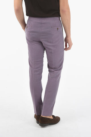 Silk and Linen ACADEMY Pants with Visible Stitching