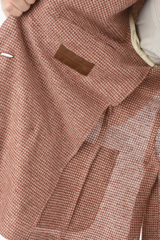 ID flax peak lapel double-breasted blazer with Golden Buttons