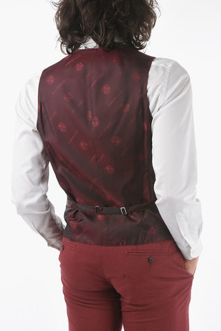 Silk Double-Breasted Waistcoat CERIM.ACADEMY with Patterned Fabric