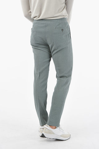 check silk and virgin wool ACADEMY  Single Pleated trousers