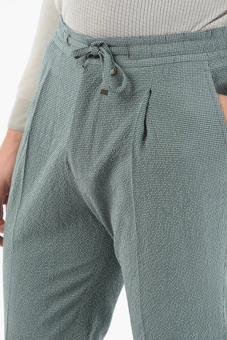 check silk and virgin wool ACADEMY  Single Pleated trousers
