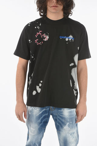 Acid Wash Effect SLOUCH FIT Crew-Neck T-Shirt