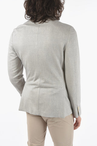 ID Cotton and Linen Unlined Blazer with Patch Pockets
