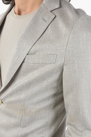 ID Cotton and Linen Unlined Blazer with Patch Pockets