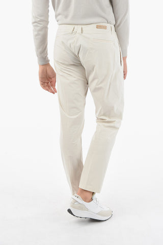 ID Cotton stretch HUANTED double pleat trousers With Belt Loops