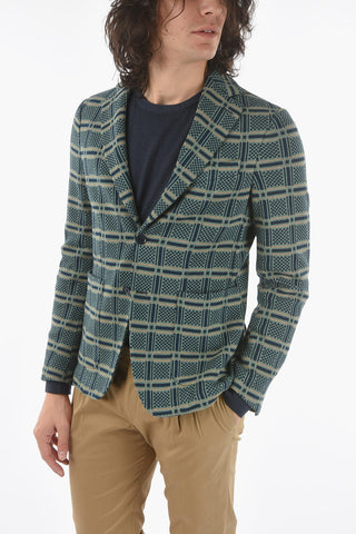 CC COLLECTION checked side vents notch lapel PAPIRO 2-button blazer