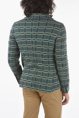 CC COLLECTION checked side vents notch lapel PAPIRO 2-button blazer