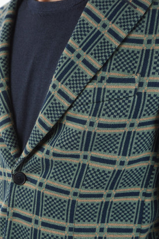 CC COLLECTION checked side vents notch lapel PAPIRO 2-button blazer