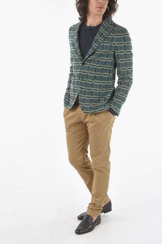 CC COLLECTION checked side vents notch lapel PAPIRO 2-button blazer