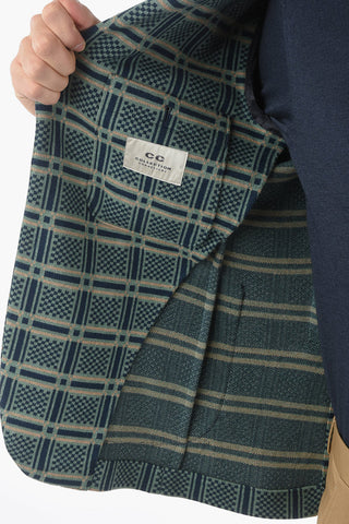 CC COLLECTION checked side vents notch lapel PAPIRO 2-button blazer