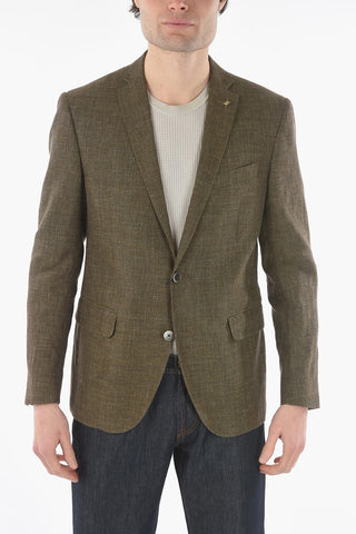 CC COLLECTION giacca a 2 bottoni RIGHT in lino e cotone due spacchi revers classico