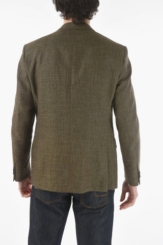 CC COLLECTION giacca a 2 bottoni RIGHT in lino e cotone due spacchi revers classico